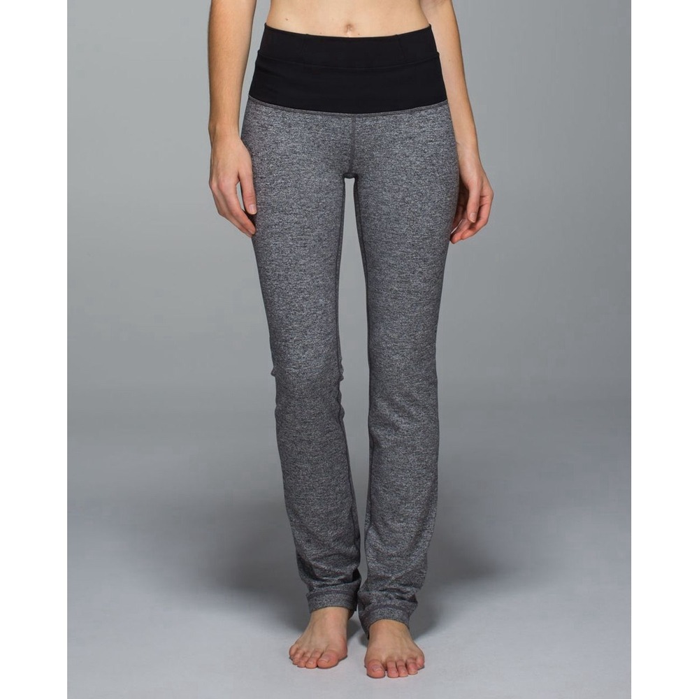 Lululemon Straight-Up Pant Full-On Luon Heathered Coal Gray Women's 6 Estimated